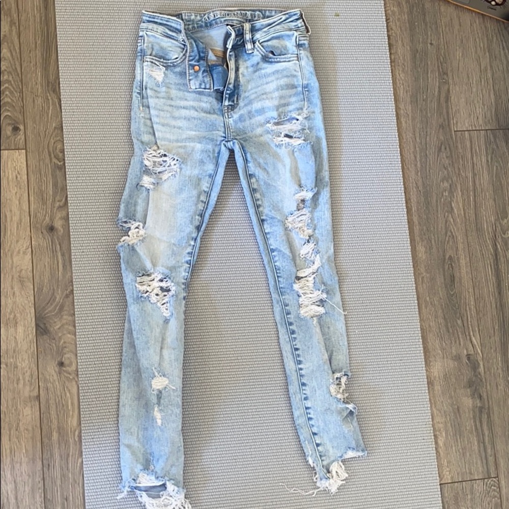 american eagle high rise crop jeans